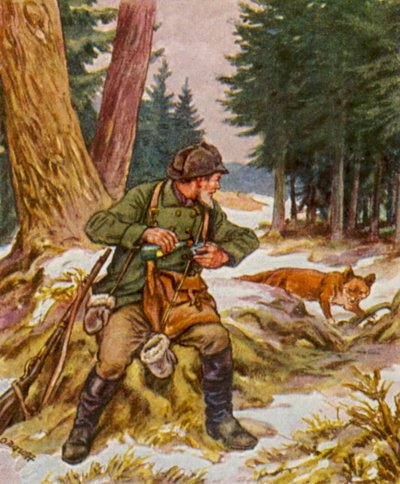 Sonntagsjager / Sunday Hunter (színes litográfia) alkotó: German School