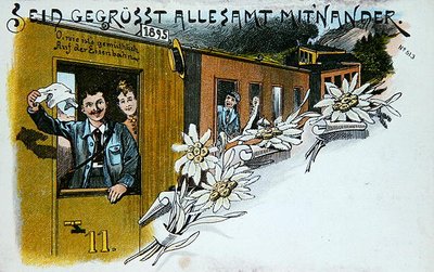 Szuvenír üdvözlőlap, 1900 körül (színes litó) alkotó: German School