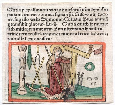 Spiegel Menslicher Behaltnis: Szűz Mária legyőzi az ördögöt, 1400-as évek alkotó: German School