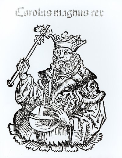 St. Charles (747-814) Hartmann Schedel (1440-1514) „Liber Chronicarum” című művéből, 1493 alkotó: German School
