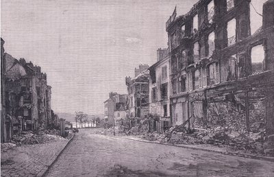Street in St Cloud, Cassells History of the War Franciaország és Németország között, kiadó: Cassell and Company Limited, 1890 körül (litho) alkotó: German School