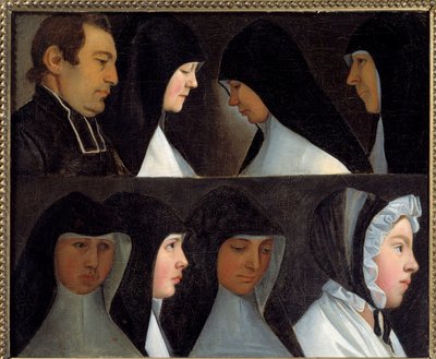 Tanulmányok a Szent Bencés Rend posztuláns és novícius apácáiról (Bencés Rend) A 19. századi német iskola festészete. Roanne, Joseph Dechelette múzeum – Tanulmányok a Szent Benedek-rend vallási posztulánsairól és novíciusairól (t. alkotó: German School