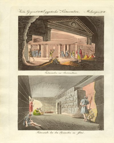 Földalatti érdekességek Egyiptomban (színes metszet) alkotó: German School