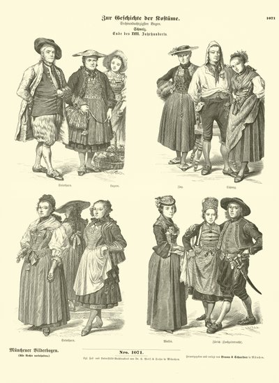 Svájci viseletek, 18. század vége (metszet) alkotó: German School