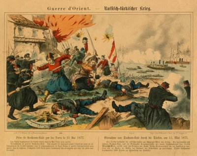 Suchum-Kale elvétele a törökök által az orosz-török háború alatt, 1877. május 15., kiadó: F.C. Wentzel, Weissenburg, 1877 alkotó: German School