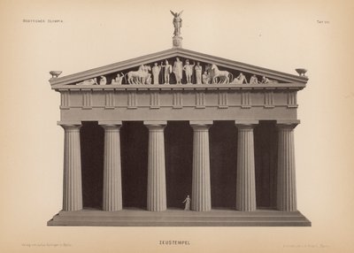 Zeusz temploma, Olimpia, Görögország (litho) alkotó: German School