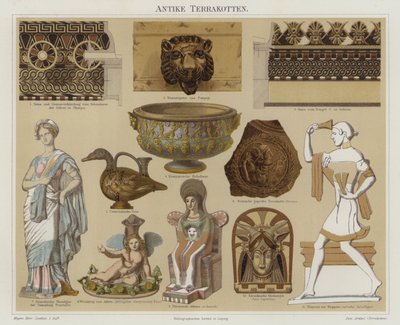 Terrakotta régiségek (színes litho) alkotó: German School