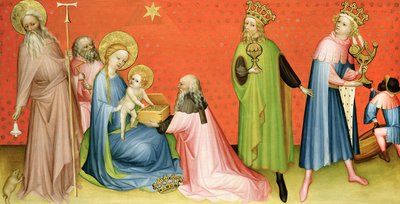 A bölcsek imádása Szent Antal apáttal, 1400-10 alkotó: German School