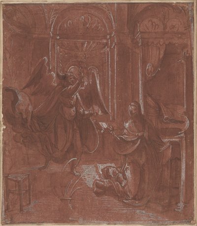 Az Annunciáció, 1520 körül (toll és tus) alkotó: German School