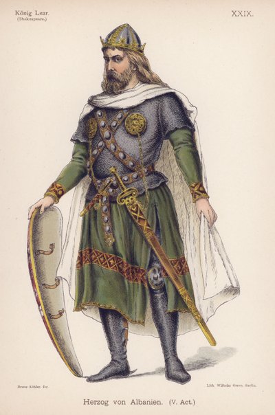 Albany hercege, Shakespeare Lear királyából (színes litó) alkotó: German School