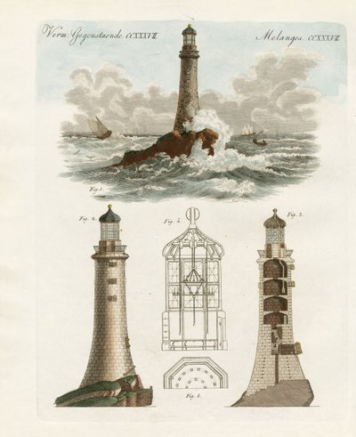 Az Eddystone világítótorony (színes metszet) alkotó: German School