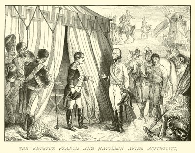Ferenc császár és Napóleon Austerlitz után alkotó: German School