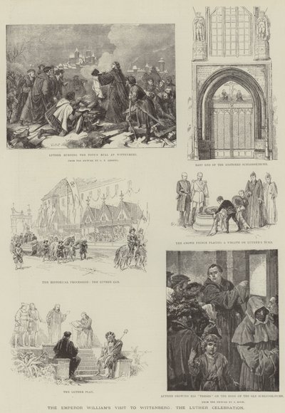 Vilmos császár látogatása Wittenbergben, a Luther-ünnep (metszet) alkotó: German School