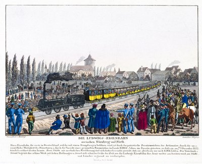 A Nürnberg-Furth vasút megnyitása, 1835. december 7 alkotó: German School