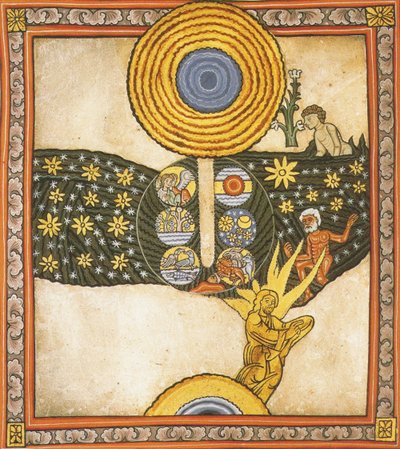 A Megváltó. Miniatűr Liber Sciviasból, Bingeni Hildegard, 1175 körül (akvarell, pergamen) alkotó: German School