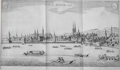 Zürich városa, Svájc, Johann Jacob Scheuchzeri Itinera Alpina II. kötetéből, 1706-ban alkotó: German School