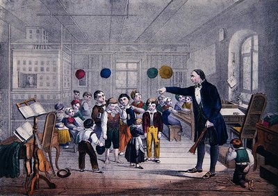 A falu iskolamestere, 1850 körül (színes litó) alkotó: German School
