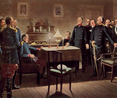 A sedani erőd kapitulációja, 1870. szeptember 2. (nagyított színes lithó) alkotó: German School