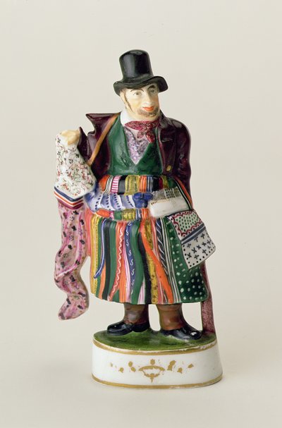 A zsebkendőárus, Meissen figura Johann Joachim Kandler (1706-75) módjára (kerámia) alkotó: German School