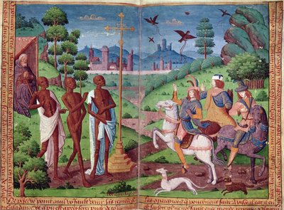 A három élő ember és a három halott legendája V. Károly óráinak könyvéből (vellum) alkotó: German School