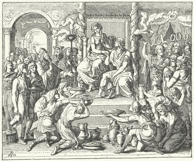Ataulf, a vizigótok királya és Galla Placidia, I. Theodosius római császár lánya házassága, 414 (metszet) alkotó: German School