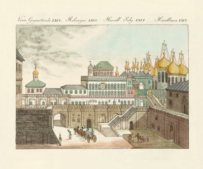 A cárok régi palotája Moszkvában (színes metszet) alkotó: German School