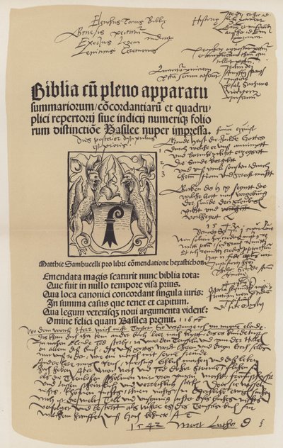 Címlap Luther Márton bibliájából (színes litó) alkotó: German School
