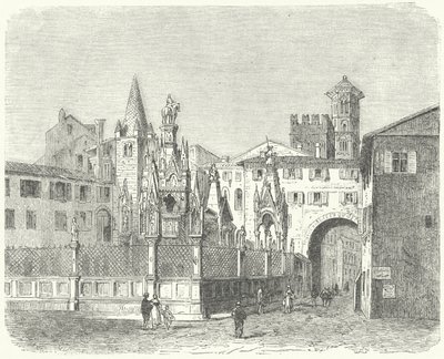 Scaligeriek, Verona középkori uralkodóinak sírjai (metszet) alkotó: German School