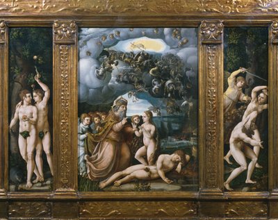 A teremtés triptichonja, Ádám és Éva, Éva teremtése, Kiűzetés a Paradicsomból (lásd még: 346195, 346197) alkotó: German School