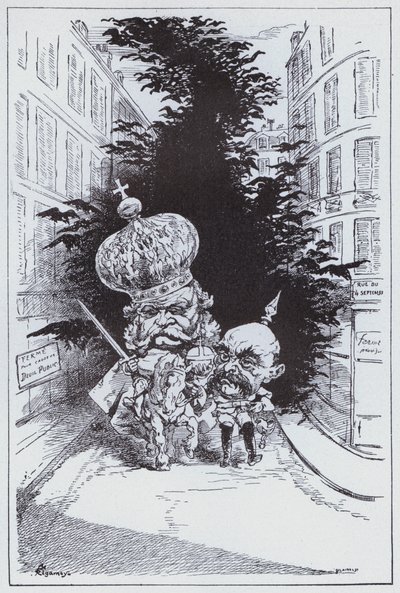 A német császár diadalmas belépése Párizsba (litho) alkotó: German School