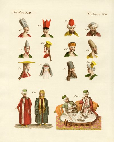 Török népviselet (színes metszet) alkotó: German School