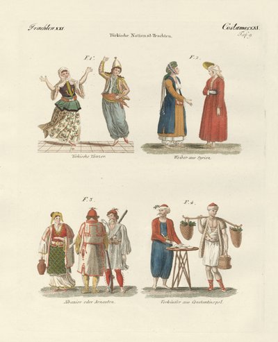Török népviselet (színes metszet) alkotó: German School