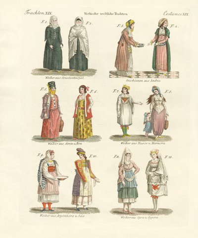 Török népviselet (színes metszet) alkotó: German School