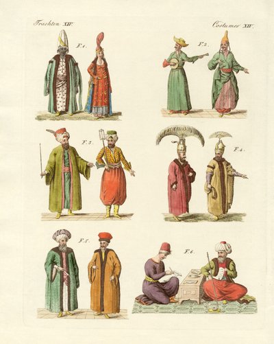 Török népviselet (színes metszet) alkotó: German School