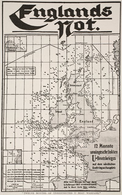 Tizenkét hónap korlátlan U Boat Warfare, 1917-1919 alkotó: German School