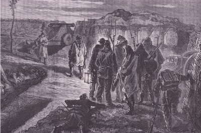 A sáncokon a Cassells History of the War Franciaország és Németország között, a Cassell and Company Limited kiadásában, 1890 körül (litho) alkotó: German School