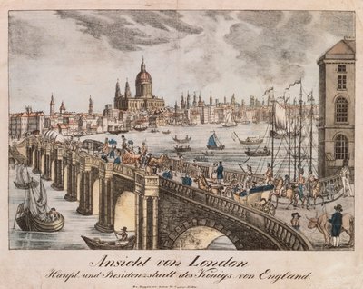 Kilátás Londonra, a Neuruppiner Bilderbogenből, 1830 alkotó: German School