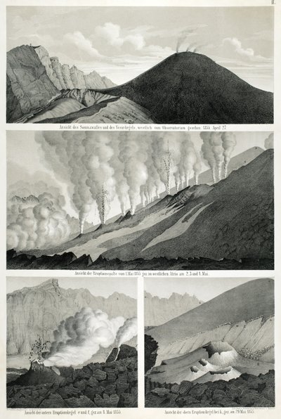Kilátás a Somma-hegyre és a Vezúvra, nyugatról az obszervatóriumból, 1855. április 27. alkotó: German School