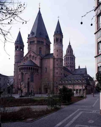 A Szent Márton és Szent István székesegyház látképe északkeletről alkotó: German School