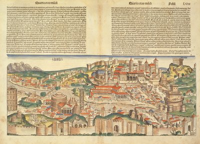 Róma városának kilátása, Hartmann Schedel (1440-1514) Nürnbergi Krónikájából 1493 alkotó: German School