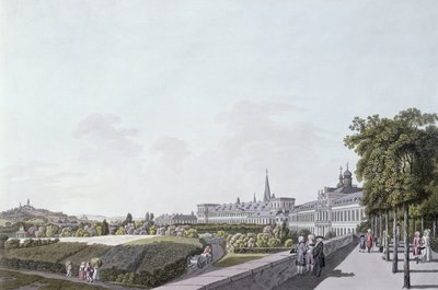 Kilátás a kölni érsekek és választófejedelmek rezidenciájára, Bonnban (színes metszet) alkotó: German School