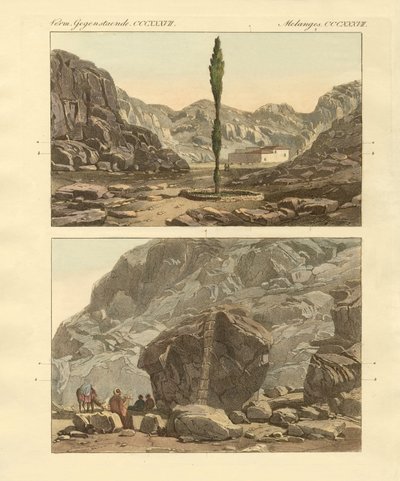 Kilátás a Sínai-hegyre (színes metszet) alkotó: German School