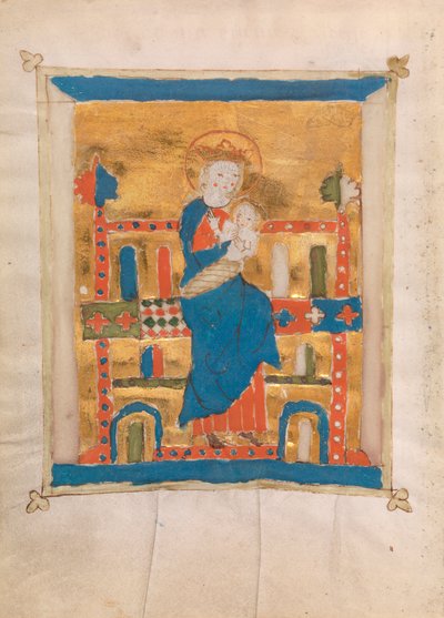 Szűz és gyermek, 1400 (wc pergamen) alkotó: German School