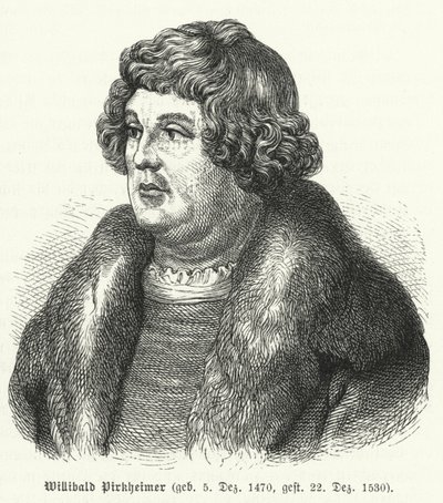 Willibald Pirckheimer, német reneszánsz jogász, író és humanista, valamint Albrecht Durer barátja (metszet) alkotó: German School