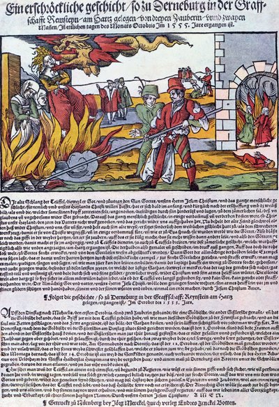 Derneburgban 1555-ben elégették a boszorkányokat alkotó: German School