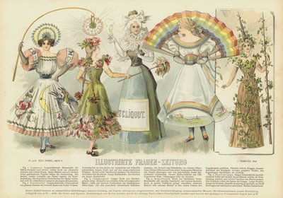 Női jelmezek és divat (színes litho) alkotó: German School