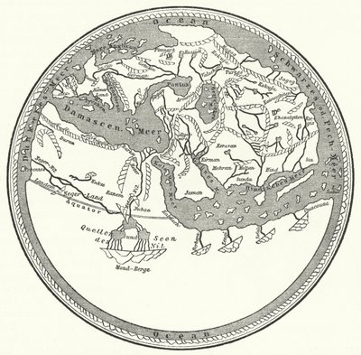 Muhammad al-Idrisi arab geográfus és térképész világtérképe alkotó: German School