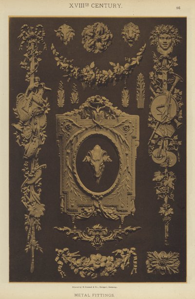 XVIII. század, fém szerelvények (színes litó) alkotó: German School