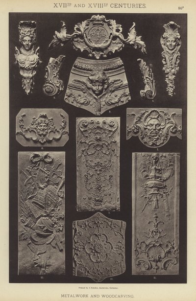 XVII. és XVIII. század, fémmegmunkálás és fafaragás (színes litó) alkotó: German School