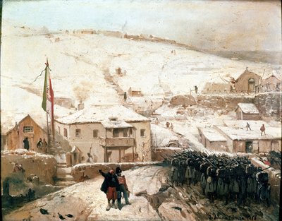 A piemontiak krími főhadiszállása alkotó: Gerolamo Induno